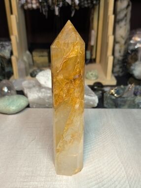 #53 Golden Healer Quartz Tower | 7" Polished Crystal Obelisk Point